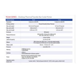 Tsc Te 244 Barcode Label Printers